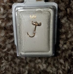 14 k  Gold Nose ring with diamond accent